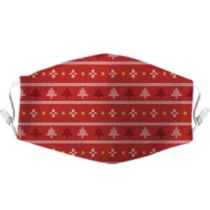 Cubre boca simbolo patrón navideño