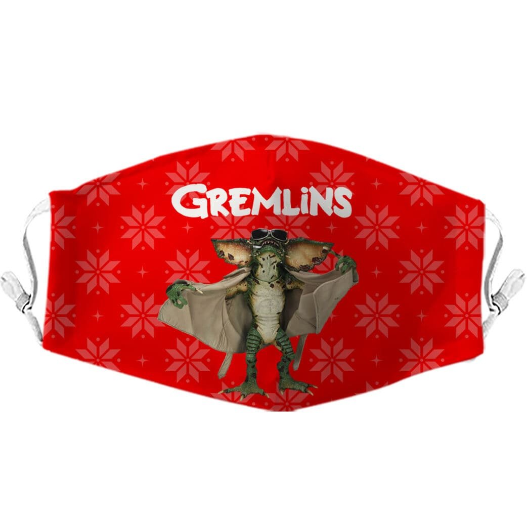 Cubreboca gremlins navideño