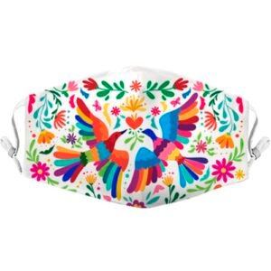 Cubreboca floral mexicano