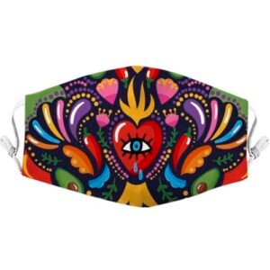 Cubreboca corazón de fuego