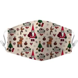 cubrebocas de tela lavabable santa claus